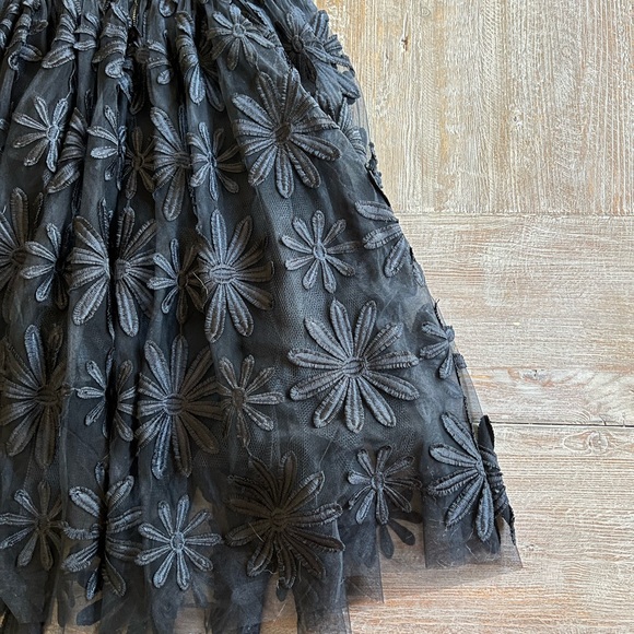 Maje Ralph Black Dress Flower Tulle - Picture 4 of 12